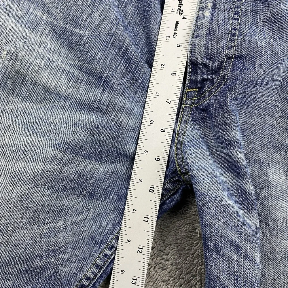 Levi's 519 Slim Jeans Mens 32X34‎ Blue Medium Wash Low Rise Distressed